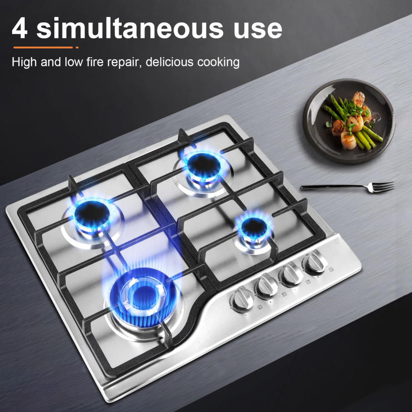 23.03”x19.88” Built-In Gas Stove, Gas Cooktop with 4 Burners, , Anti-Melt Metal Knob Built-In Gas Stove, Easy To Clean ราคา 3,099 บาท*ส่งฟรี