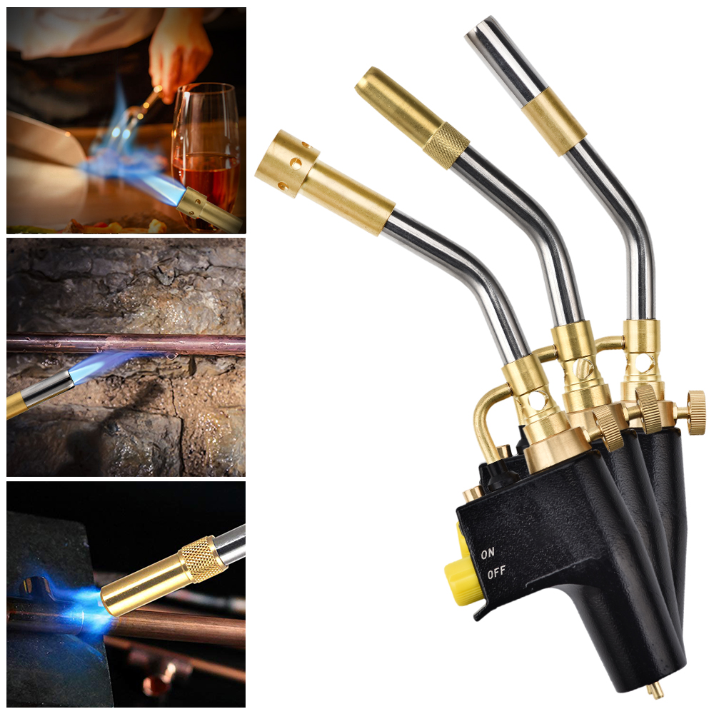 Multi Functional Self Igniting Propane Torch Head with Interchangeable Tips 