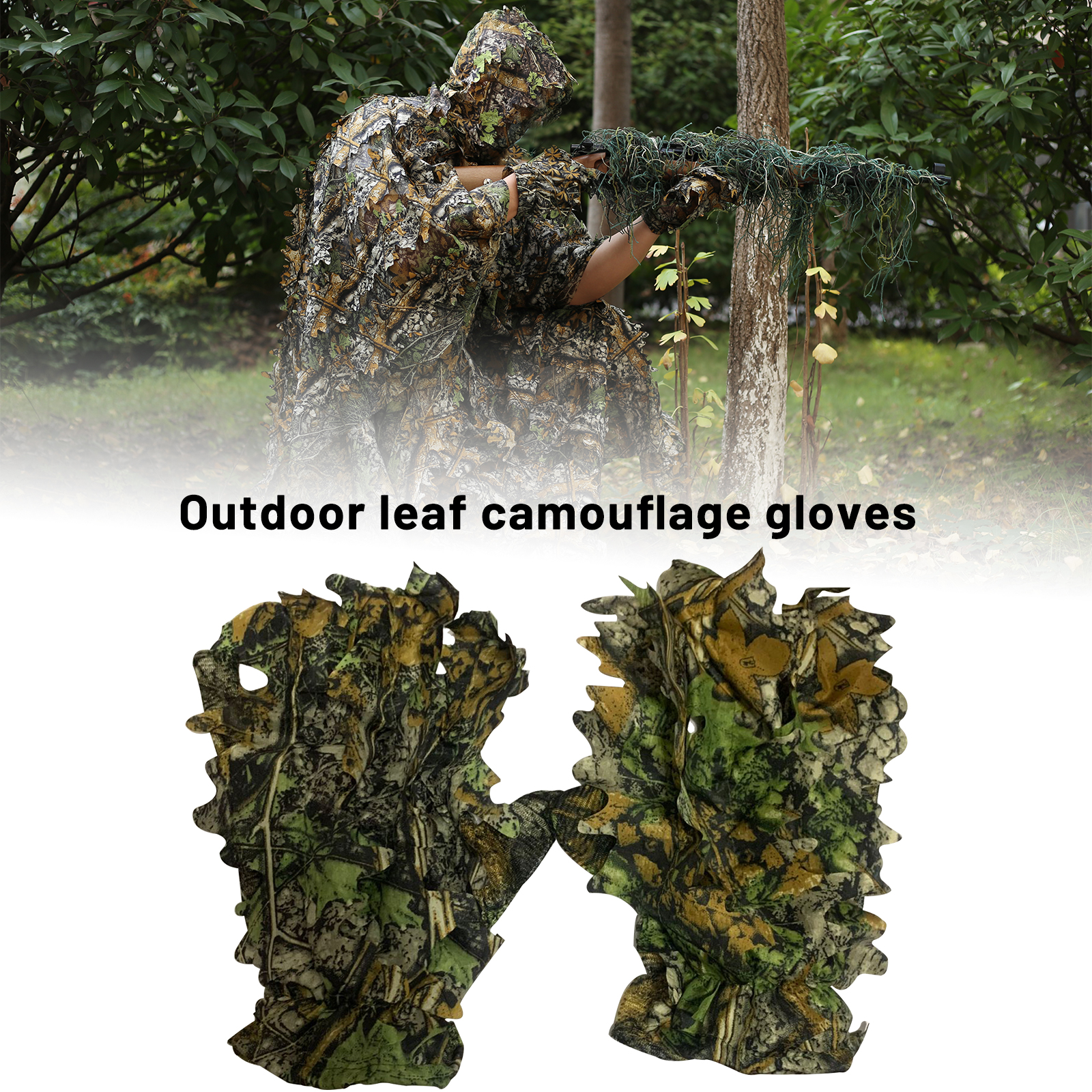 Jungle Camo Bionic Leafy Ghillie Camouflage Face Mask Hunting  Headwear Military 