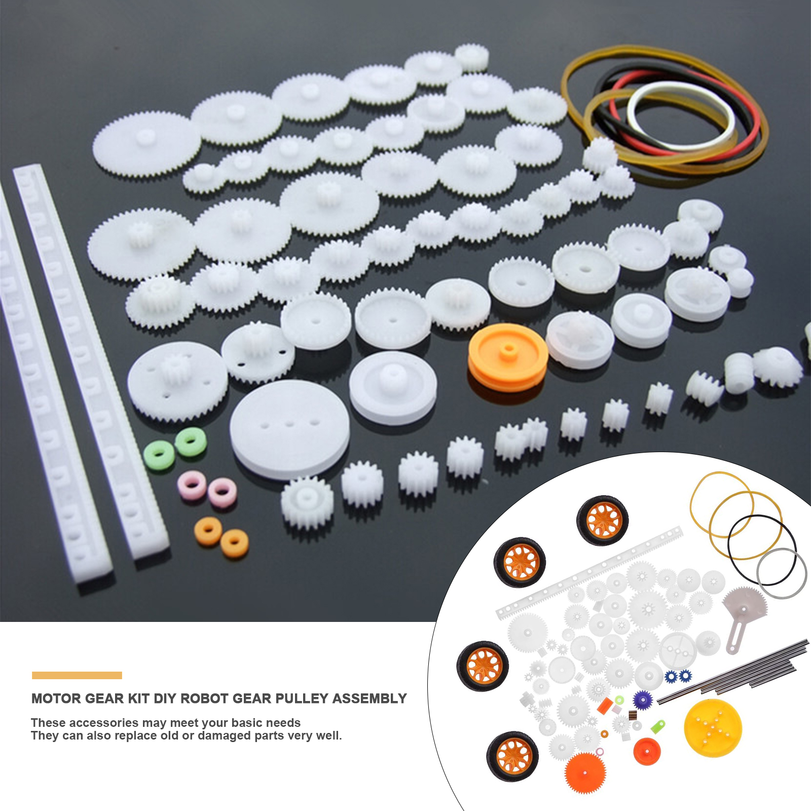78pcs Plastic Gear Set Car Kits Motor Gearbox Reduction Model Drive Robot Kit AU
