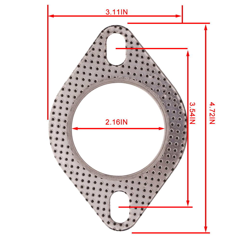 1 шт. выхлопная труба, фланец 55 мм, выхлопная прокладка автомобильного  двигателя/универсальная Прокладка выхлопной трубы с двумя отверстиями |  AliExpress
