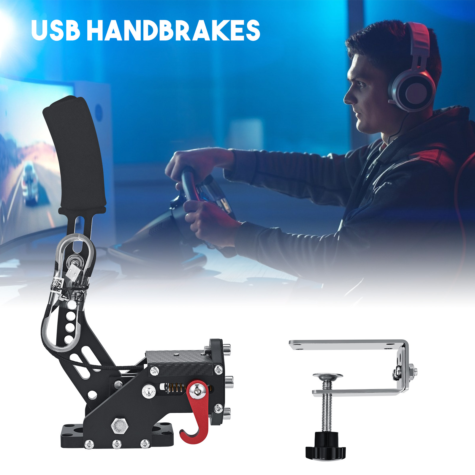 YONGYAO 16bit Hall Sensor USB Handrem Hydraulische hendel SIM & klem voor racegames G25/27/29 T500 FANATECOSW DIRT RALLY-Paars