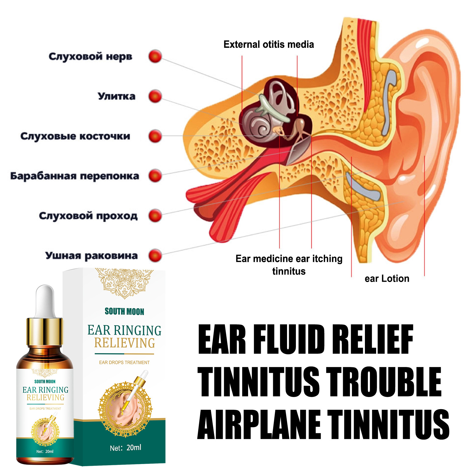 20ml Tinnitus Ear Drops Treatment Relieve Trouble Gentle Care 本日の目玉