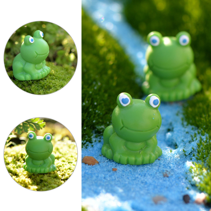 2 Pcs Miniature Garden Frog Figurines Resin Mini Frogs Cute Frog Fairy  Garden Miniature Moss Landscape DIY Terrarium Crafts Ornament Accessories  for