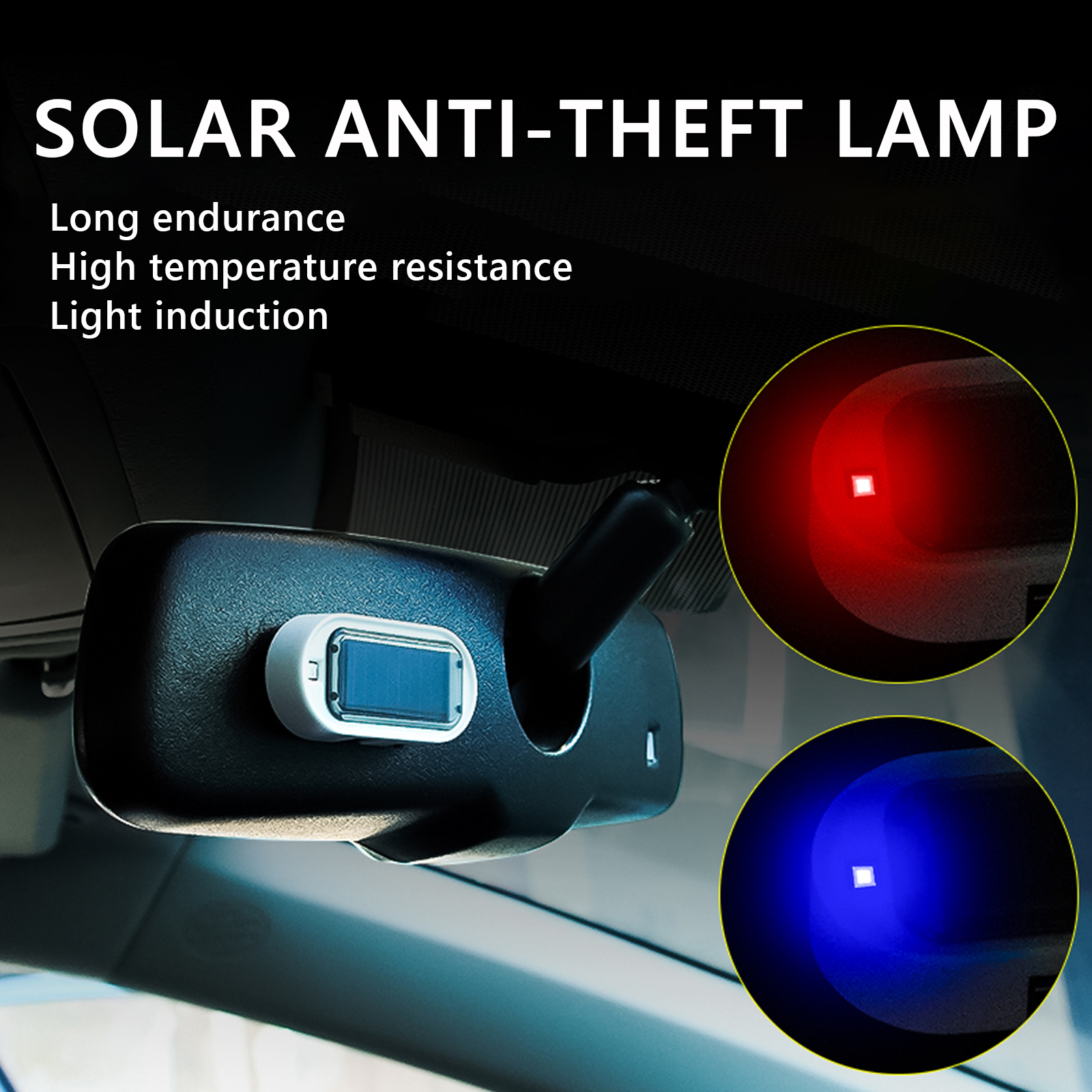 Solar Security Warning Dummy System Anti-theft Flash Blinking Lamp Red EBILUN Car Alarm LED Light 