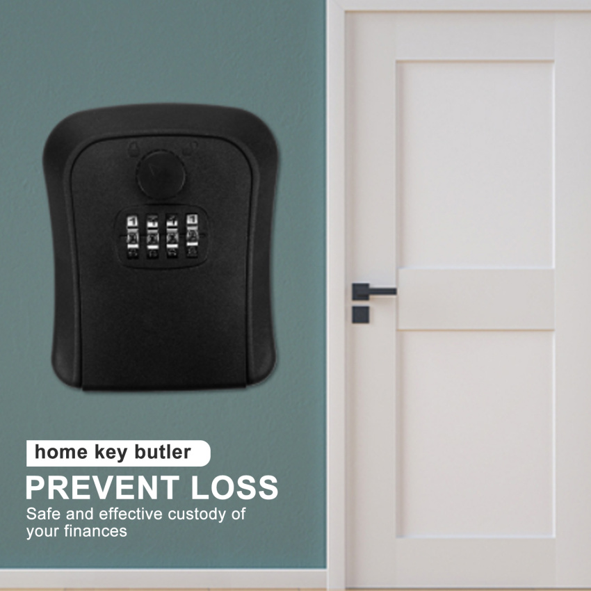Smart Code Password Key Lock Box Storage Key Wall Mounted Key Safe Box Waterproof Outdoor Keybox 4 Digits Passwords