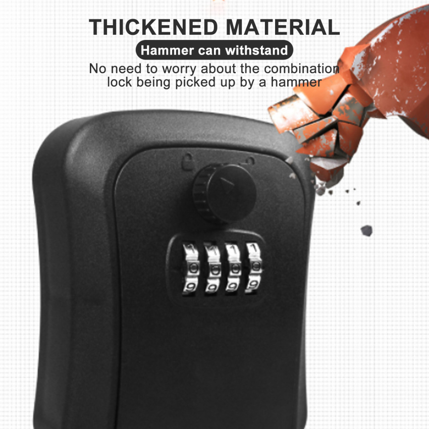 Smart Code Password Key Lock Box Storage Key Wall Mounted Key Safe Box Waterproof Outdoor Keybox 4 Digits Passwords