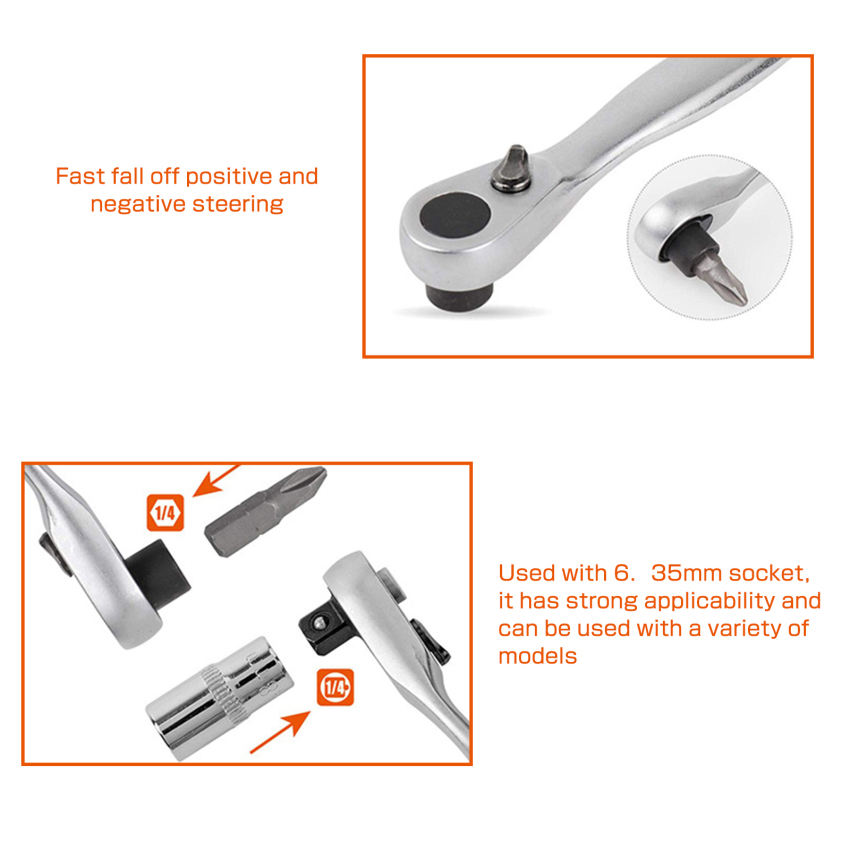 1/4inch Ratchet Socket Wrench Screwdriver Hex Torque Wrench Set Quick Socket Wrench And Screwdriver Hand Tools