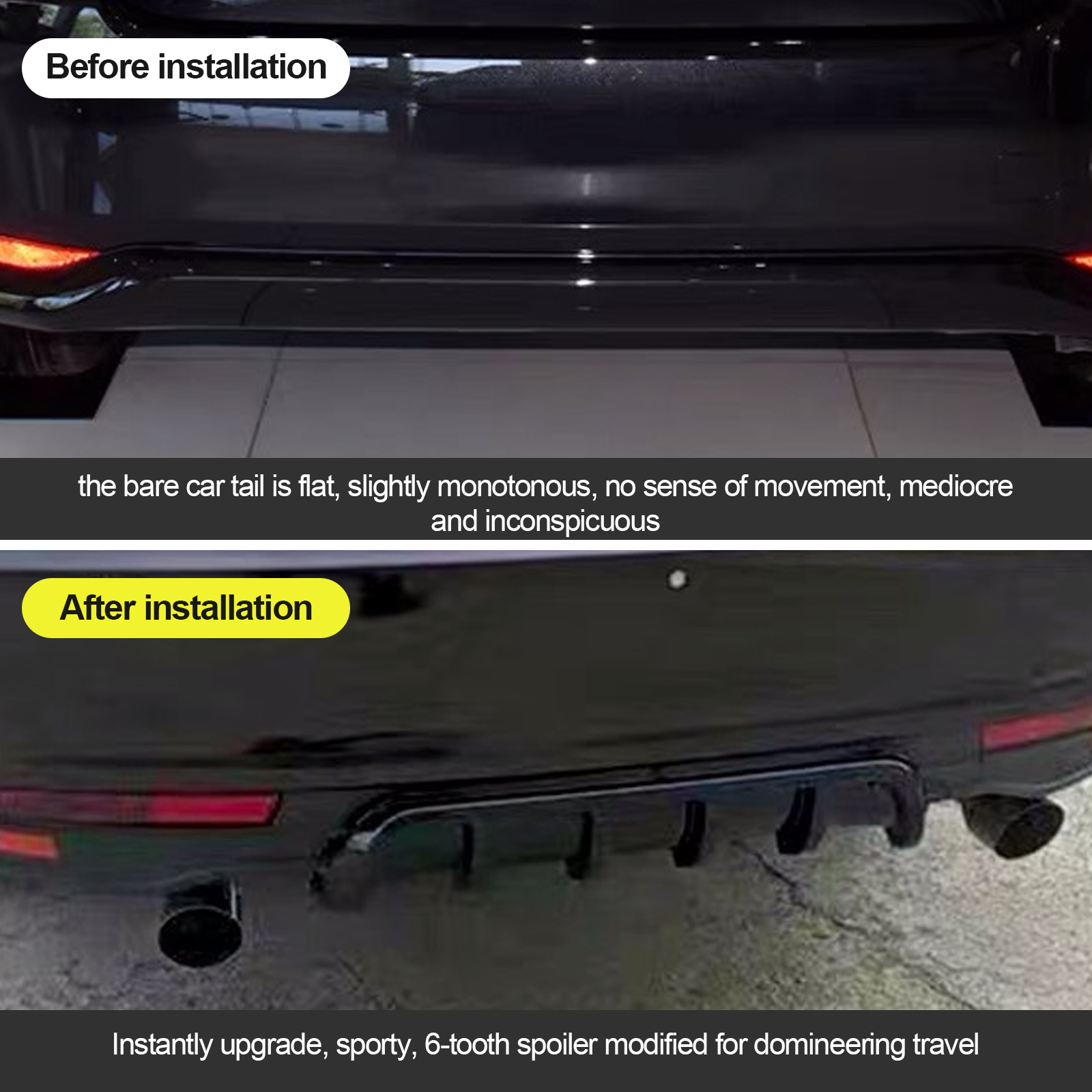 1 Coppia Di Diffusori Per Paraurti Posteriori, Spoiler, Paraurti Posteriore Per Auto, Resistenti - 3