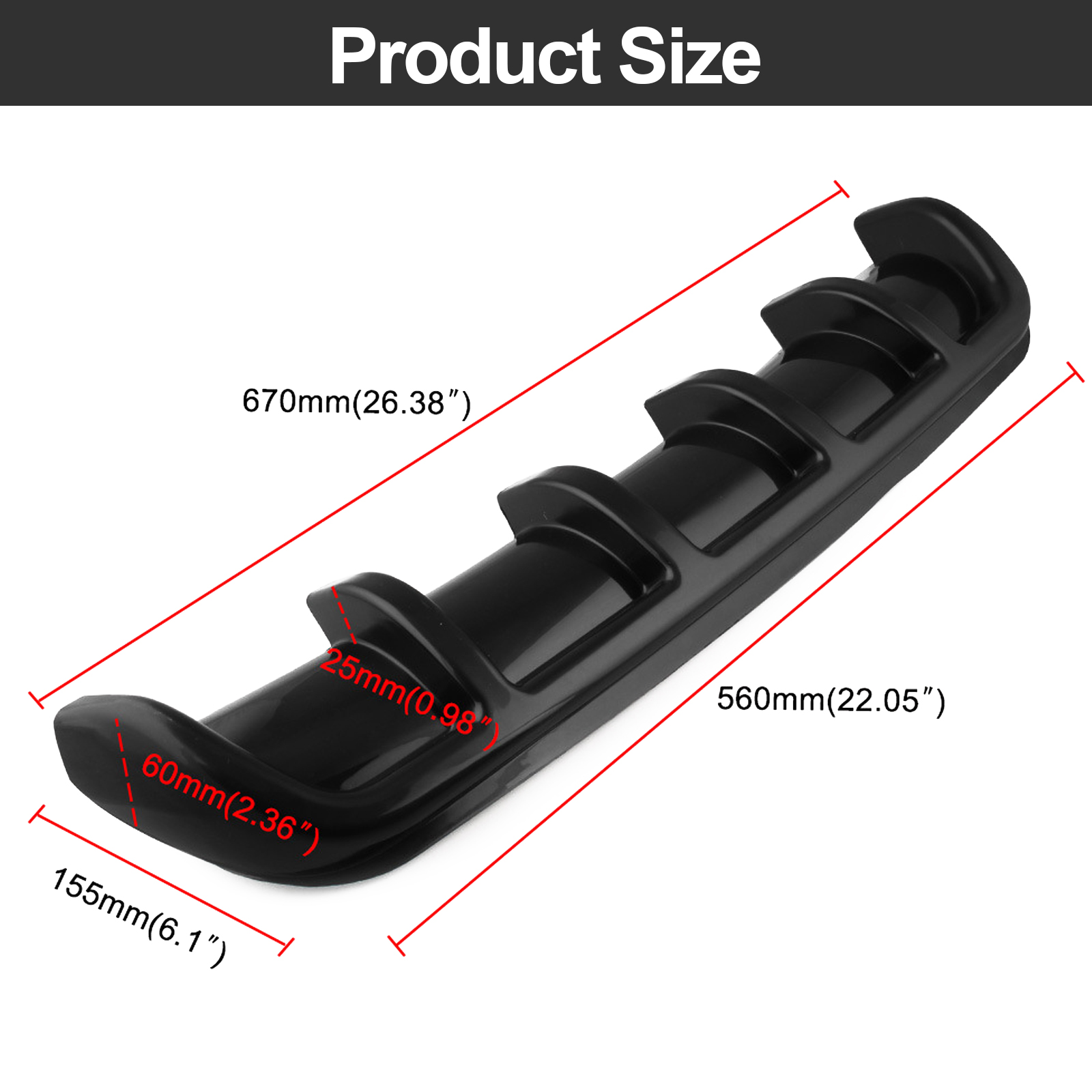 1 Coppia Di Diffusori Per Paraurti Posteriori, Spoiler, Paraurti Posteriore Per Auto, Resistenti - 7