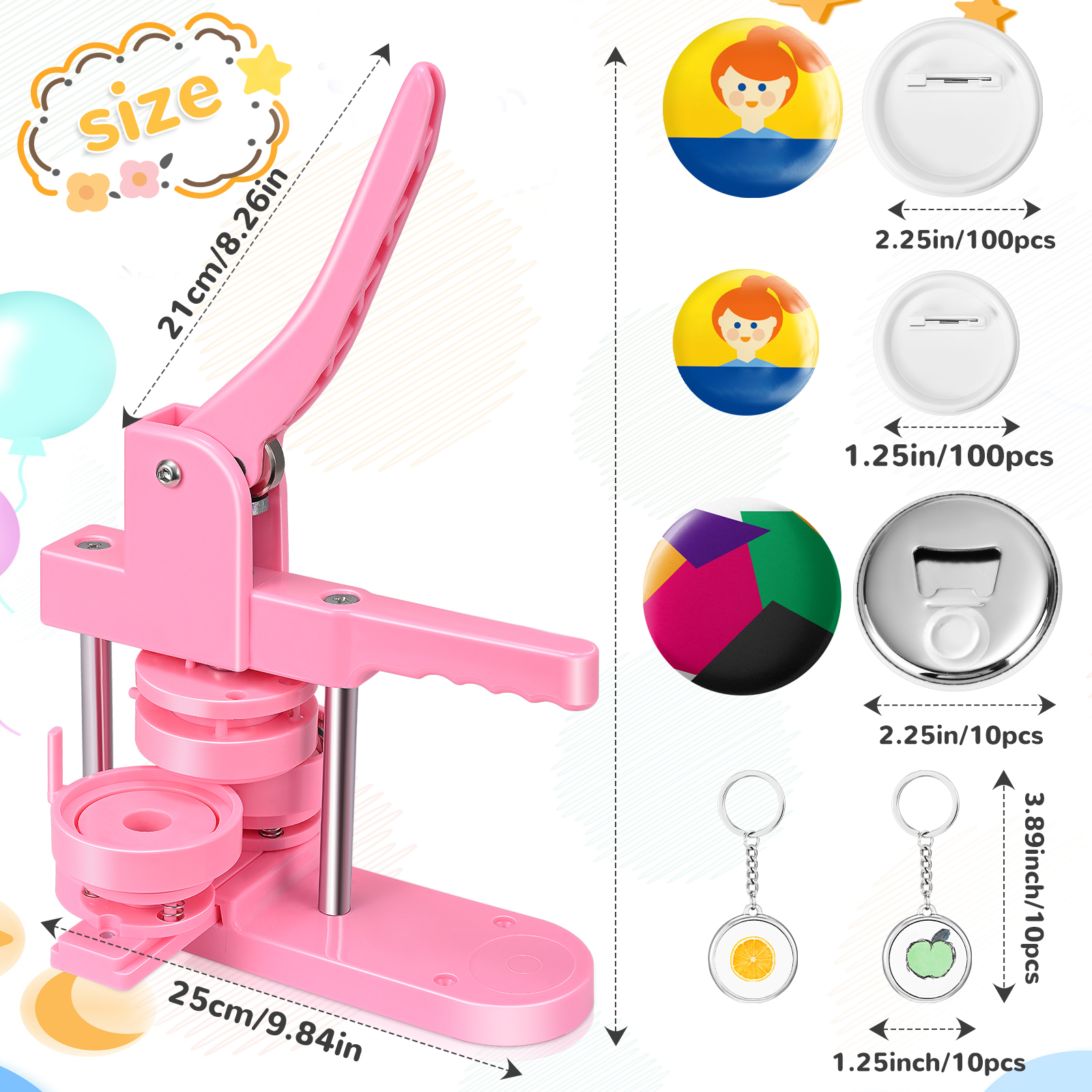 macchina per spille Macchina per Badge Pressa per Spille 58mm 16,08 kg Macchina per