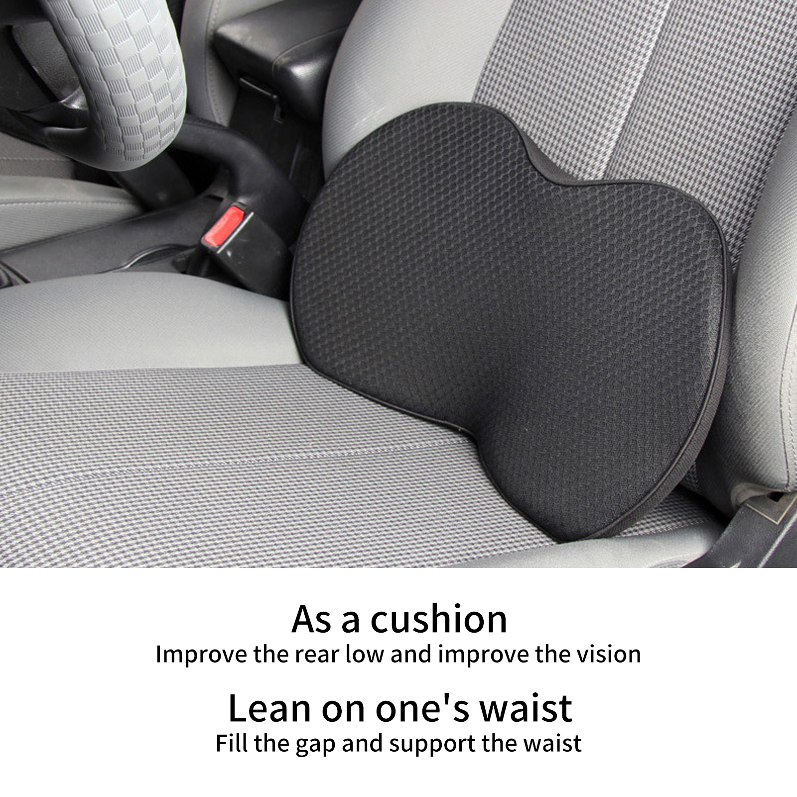 Cuscino Ergonomico In Memory Foam Per Sedile Auto - Supporto Lombare E Seduta, Rivestimento In Rete Traspirante, Altezza 7,6 Cm - Allevia Il Dolore In Viaggio, Per Conducenti E Ufficio