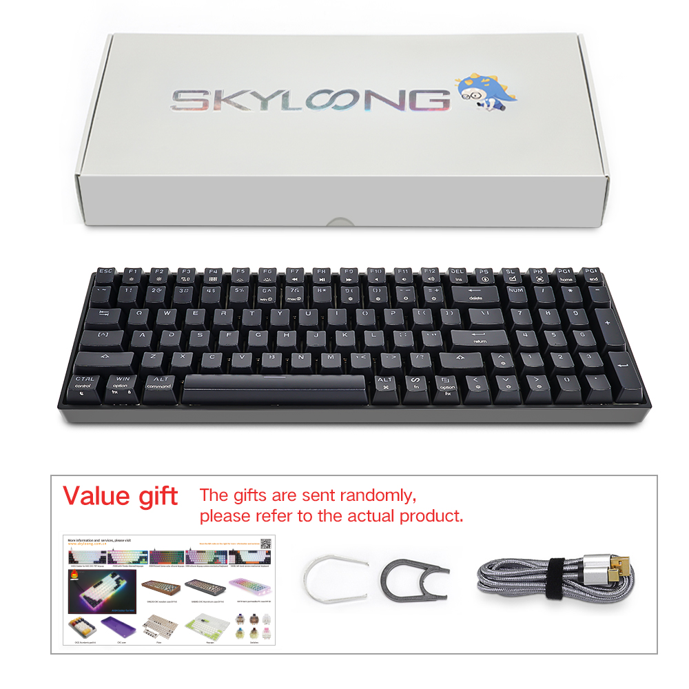 SKYloong-メカニカルキーボードキーGK96,rgb,ホットスワップ可能,充電