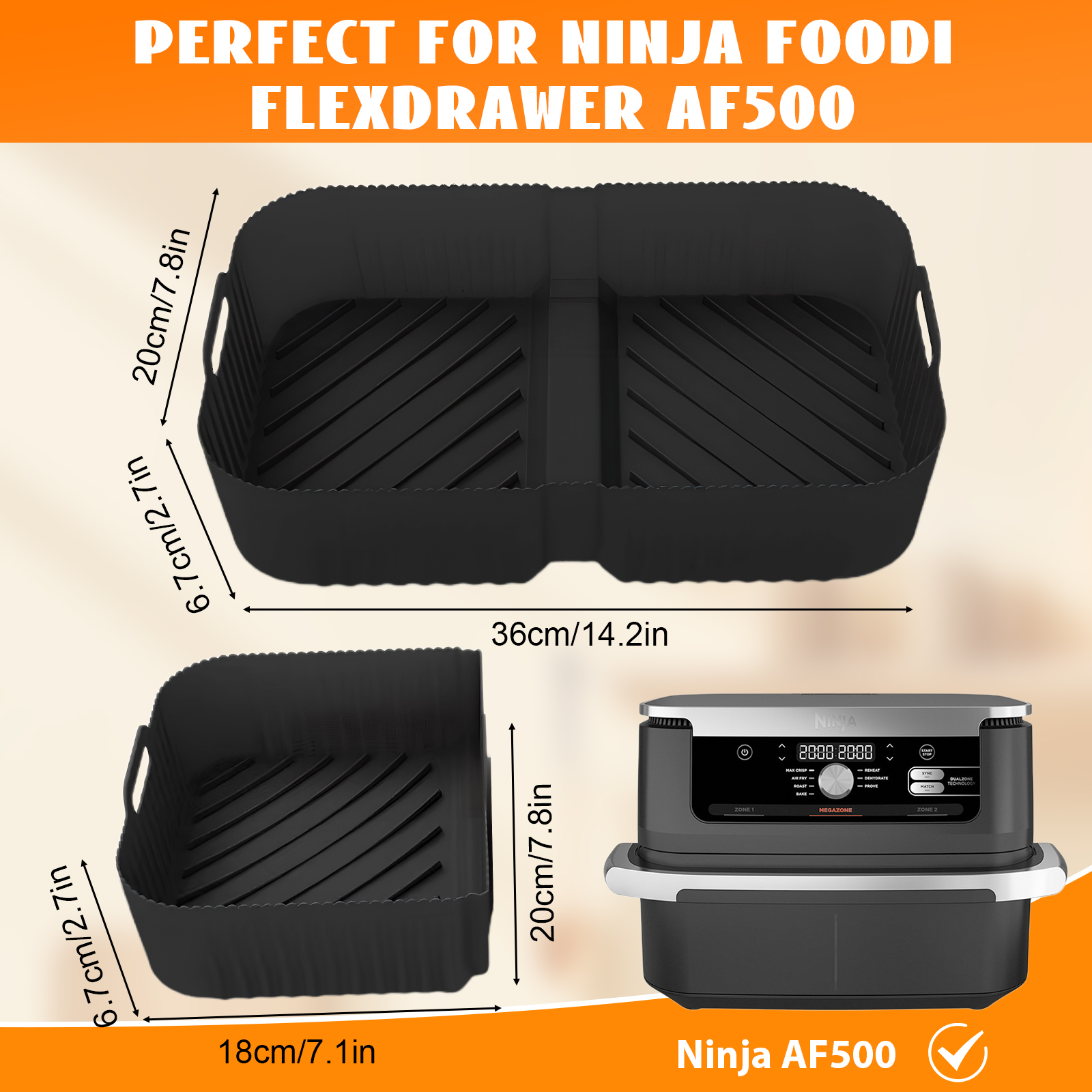 Paraspruzzi In Silicone Per Ninja Foodi FlexDrawer 10,4L AF500EU – Accessorio Per Friggitrice Ad Aria 500