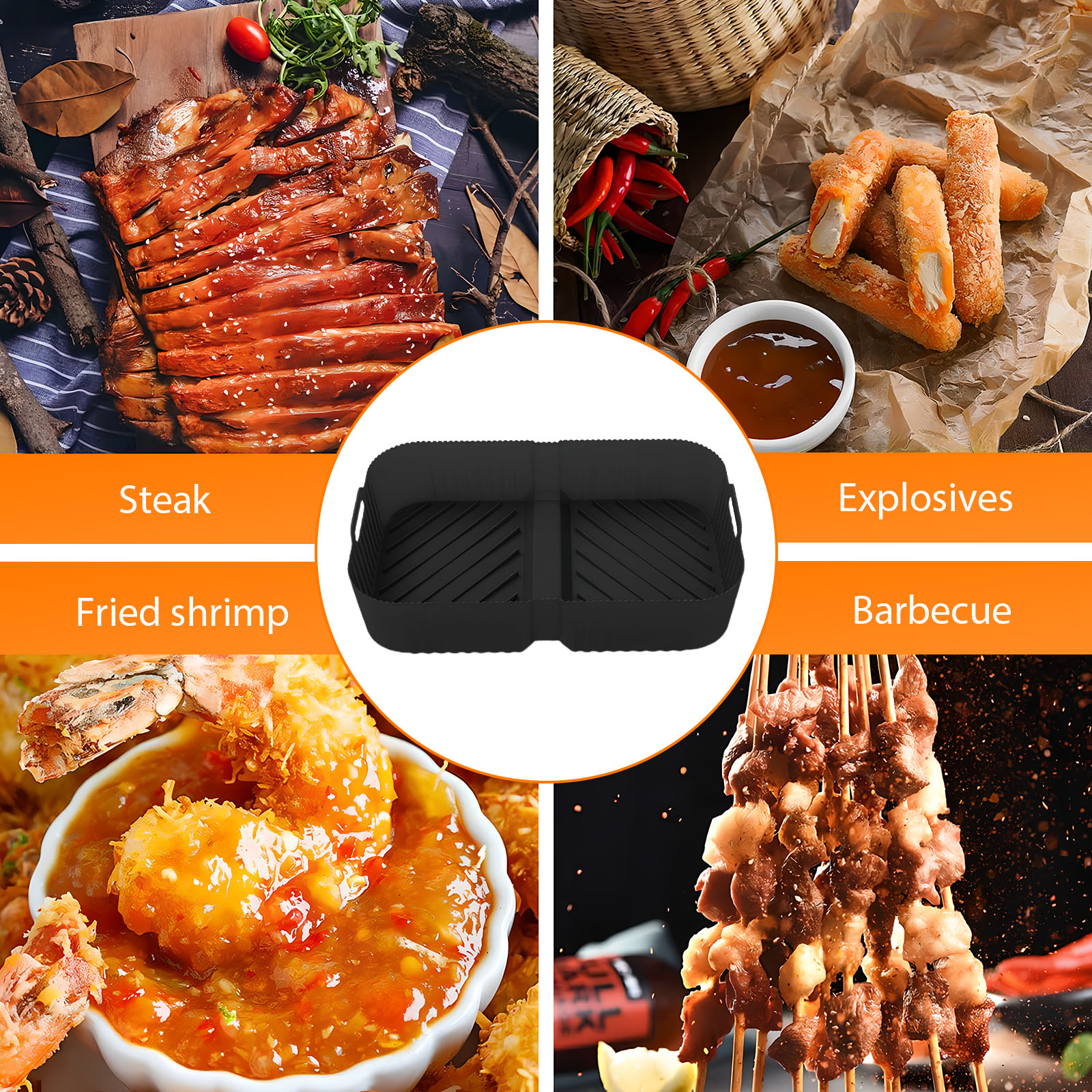 Lifhety Silicone Air Fryer Liner voor AF500EU, Ninja Flexi Drawer 10.4L Air fryer Accessoires, Grote Ninja Foodi Flexdrawer Dual Air Fryer Liner (1 stuk, 10.4 liter