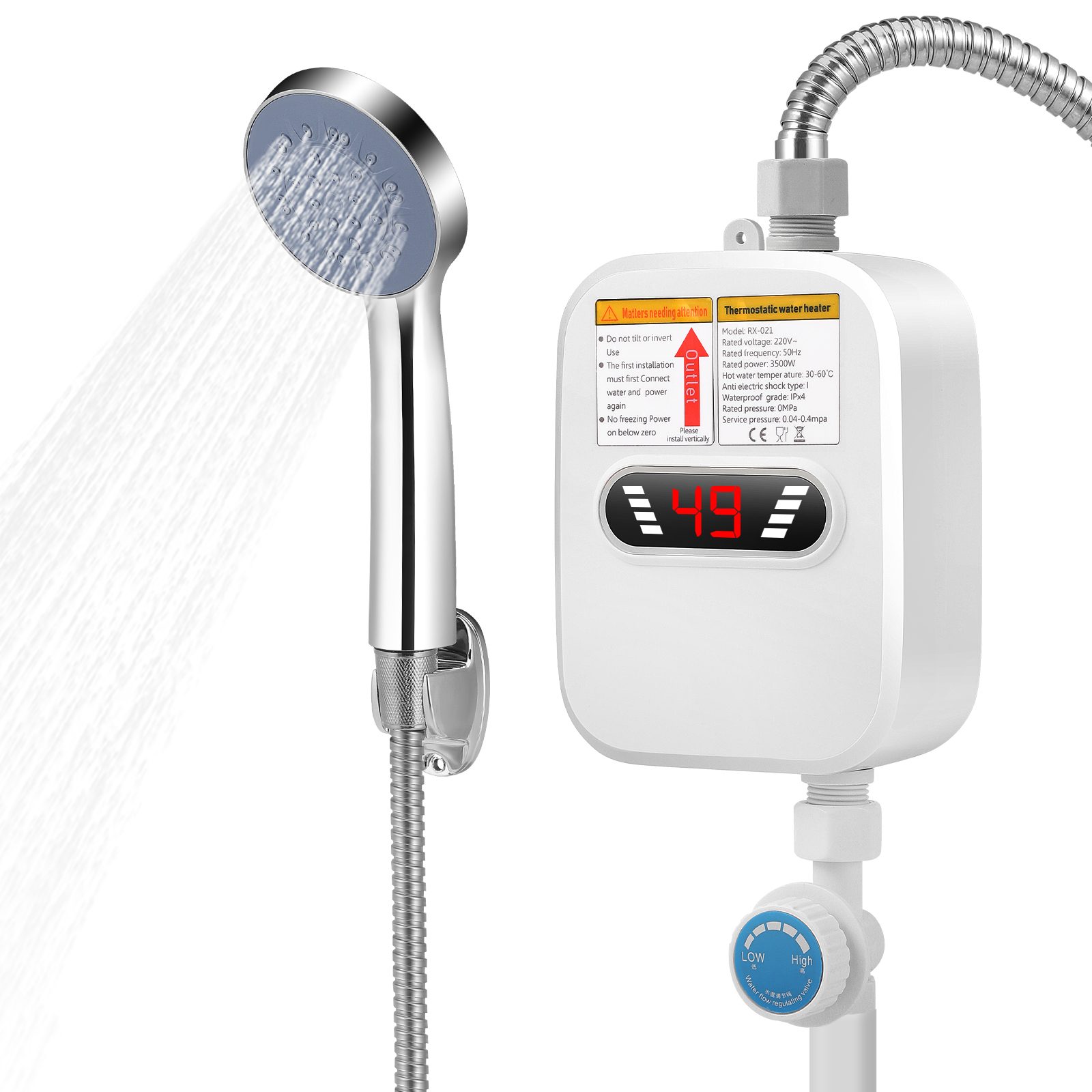 Elektro-Durchlauferhitzer 3500 W 220 V für Küche und Bad