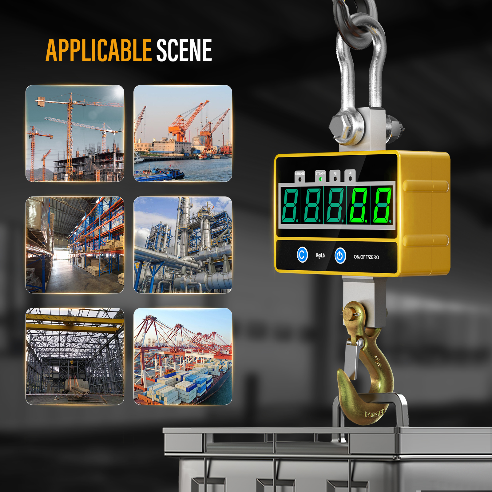 Heavy Duty Lcd 2000KG Digital Hanging Scale Heavy Duty Crane Scale Heavy Duty Lcd 2000KG Digital Hanging Scale Heavy Duty Crane Scale
