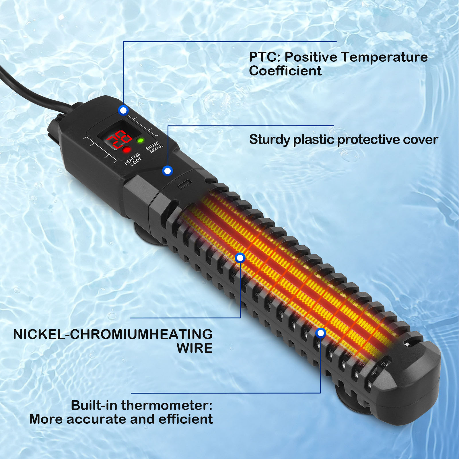 acquario riscaldatore 500W