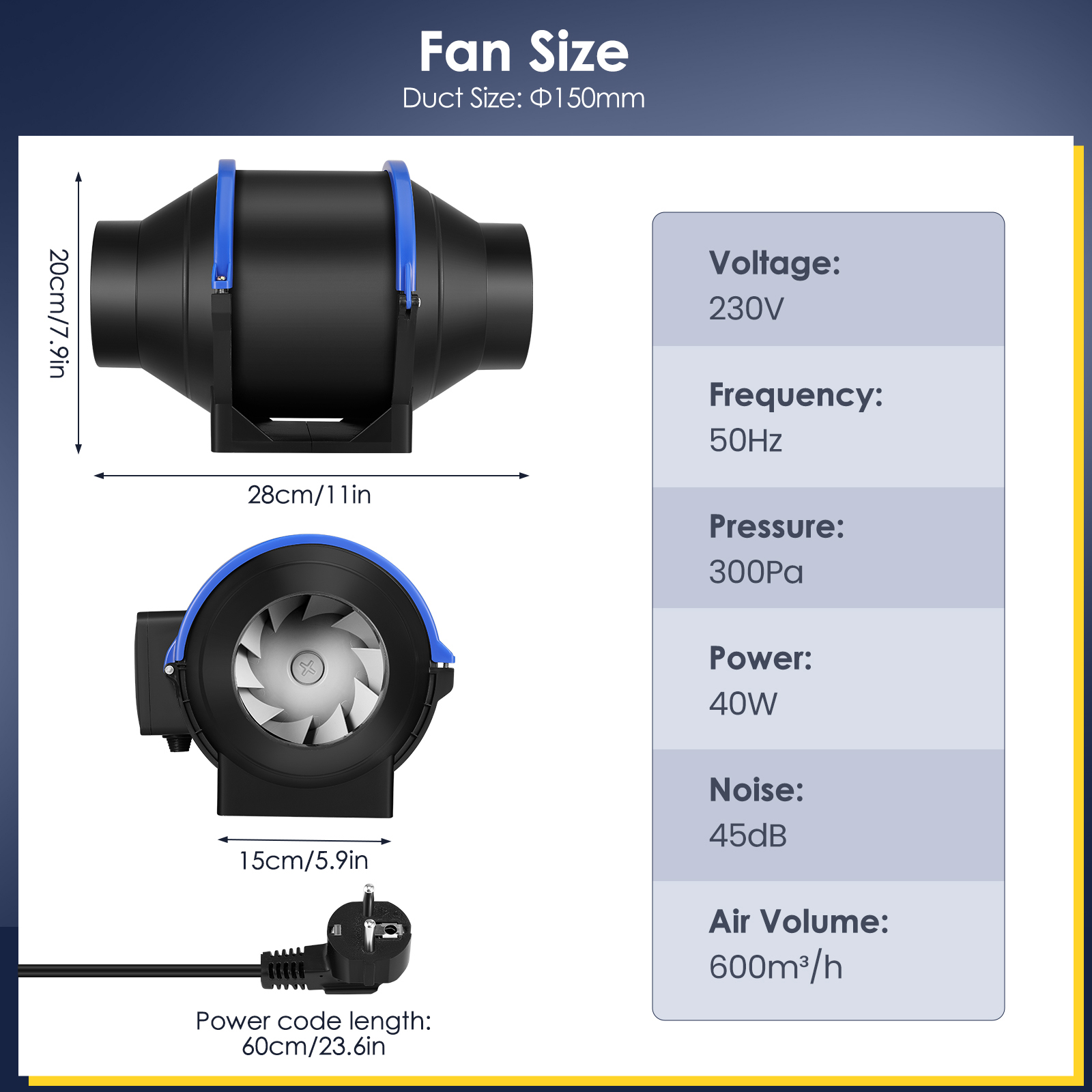 duct fan 15cm