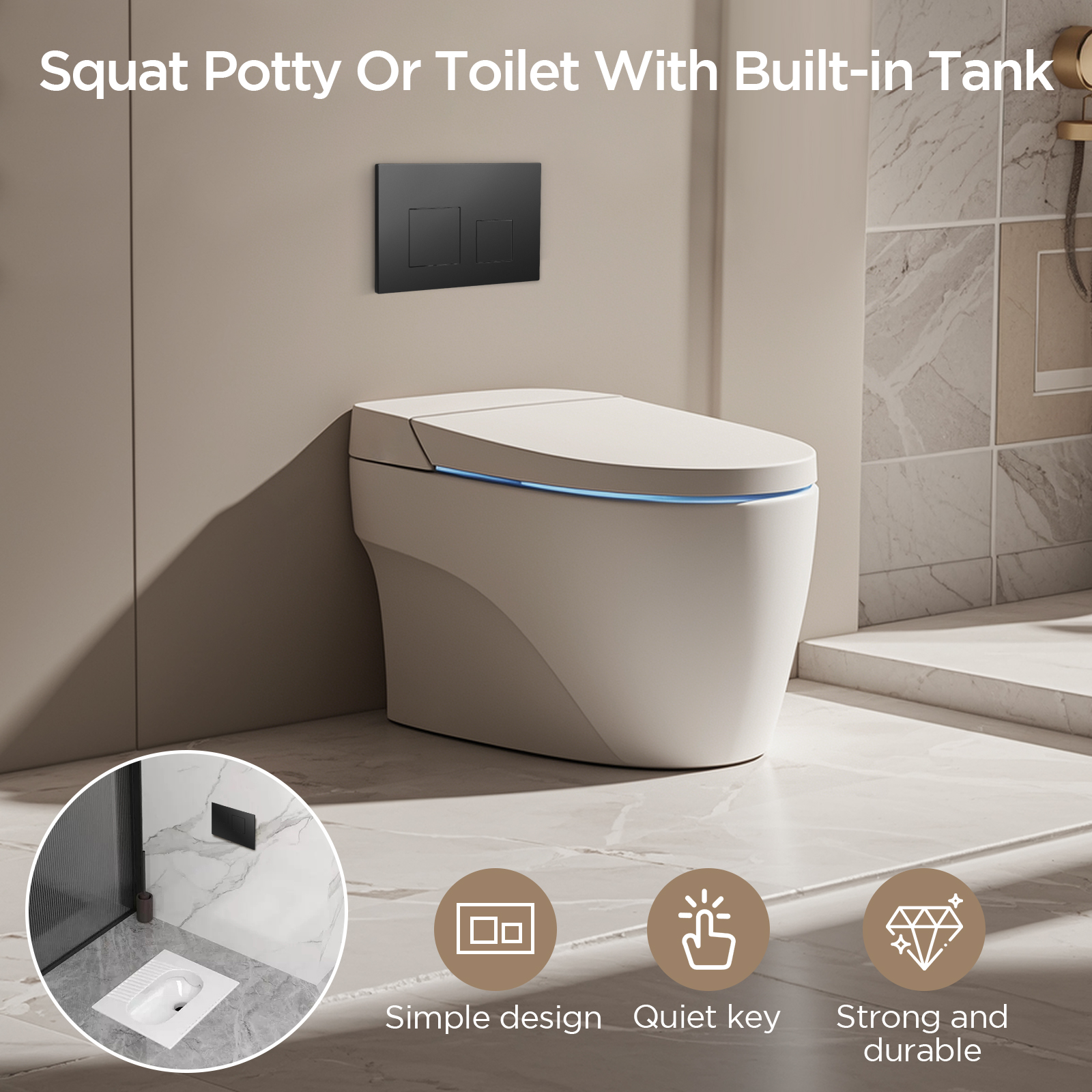 Piastra Doppio Scarico Per WC Geberit – Compatibile Con UP300, UP320 E Serie Sigma 01/10/20/21/30/50/60, Colore Kaki, Profilo Sottile