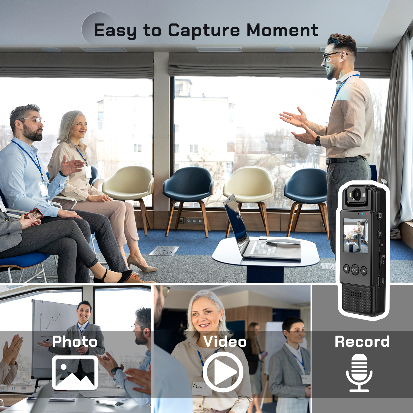 64G Körperkamera 1080P HD – drehbare 180° Linse Kamera
