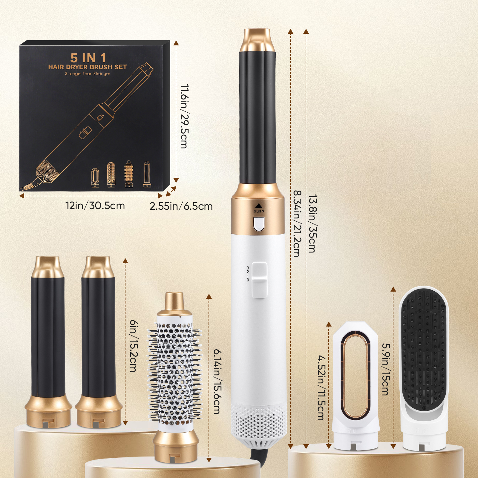 1000W Airbrush 5 in 1 Hair Stylers, Magic Styler Air Styler 
