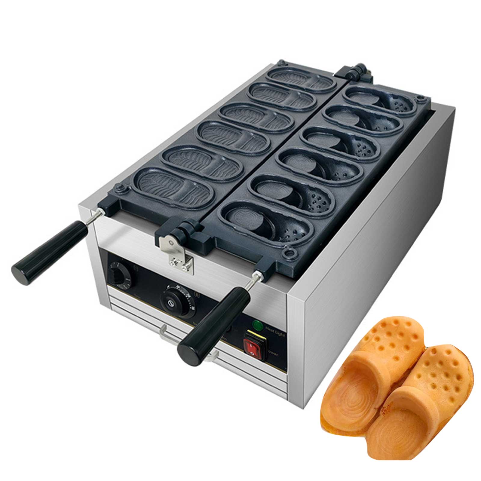 Stainless Steel Crocs Shape Waffle Maker - Non-Stick 3D Hole