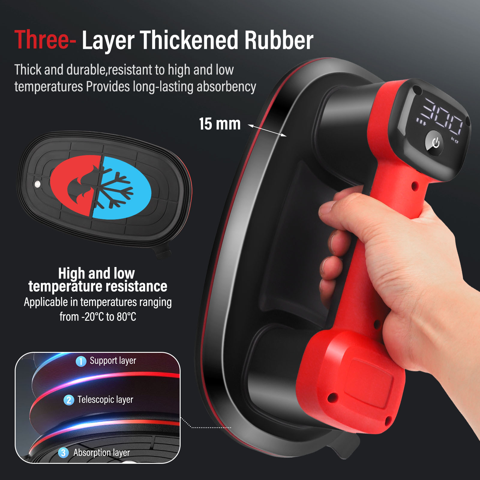 Ventosa a batteria con 2 motori brushless, potenza di aspirazione di