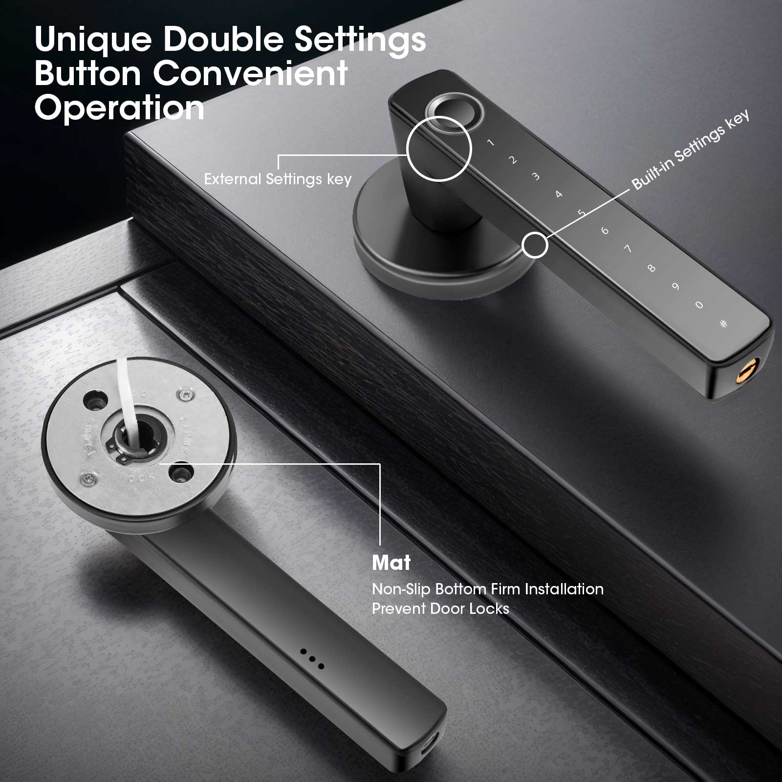 Diagram som visar enkel installation på dörrens yta