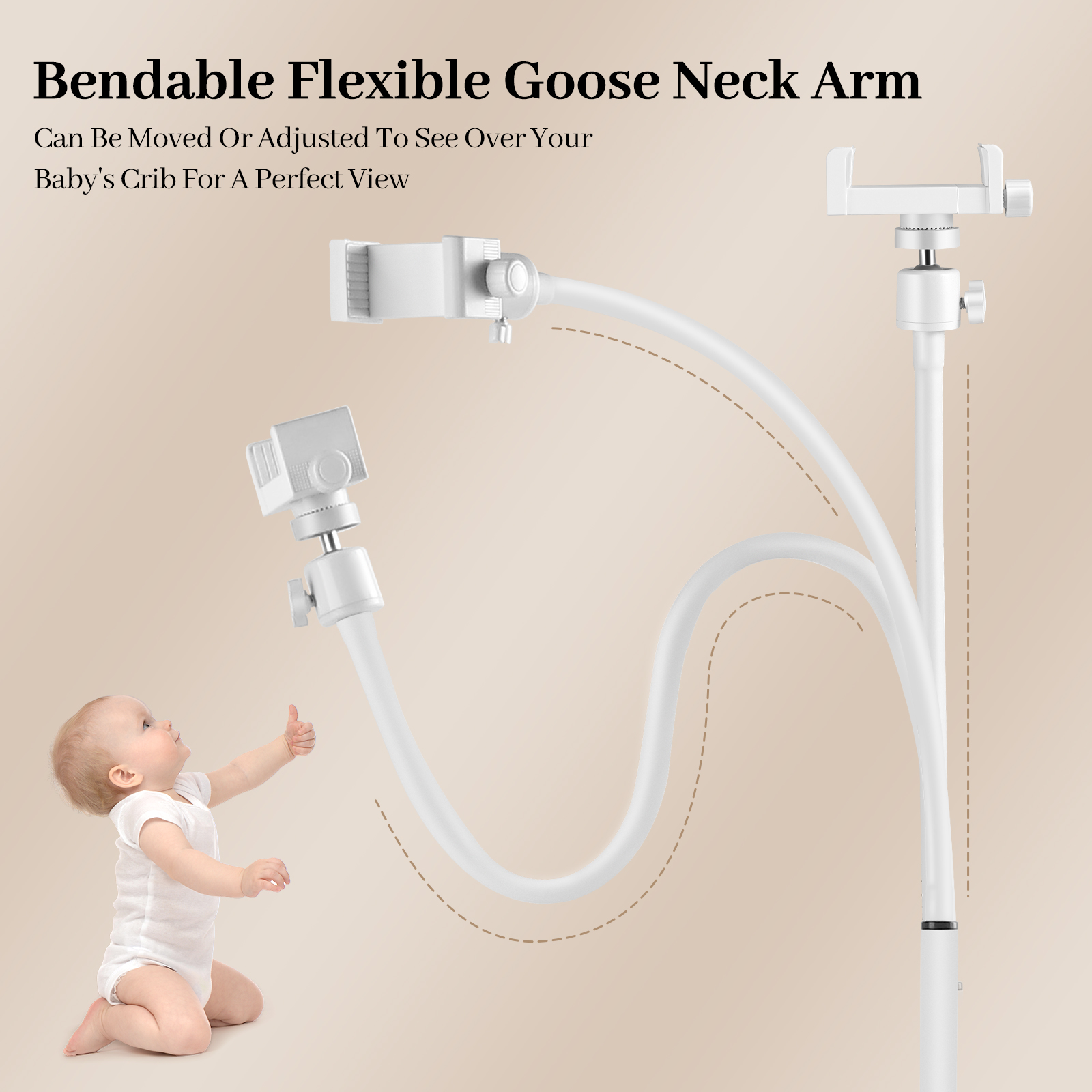 Supporto Flessibile Per Telecamera Baby Monitor - Braccio Regolabile E Universale Per Videosorveglianza Neonato - 3