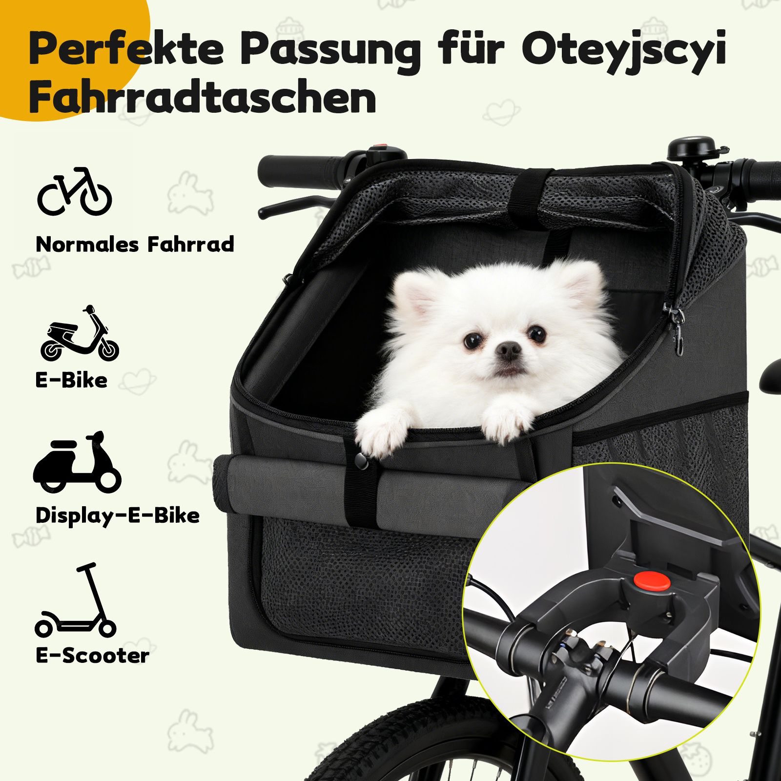 sièges auto sur le toit du chien