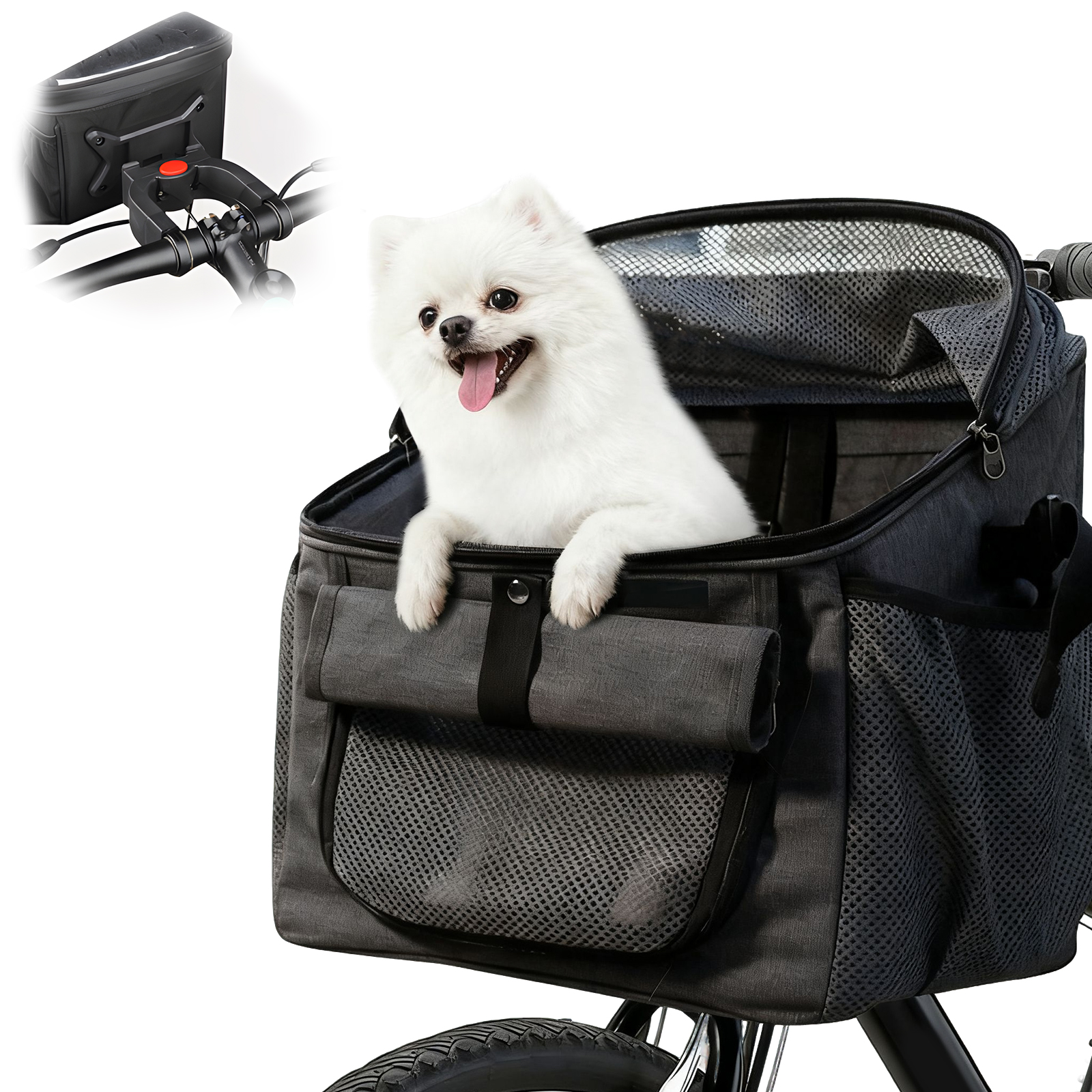 sièges auto sur le toit du chien