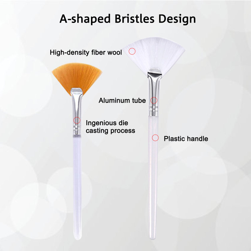 3pcs Practical Facial Brushes Fan Makeup Brushes Soft Portable Mask Brushes Cosmetic Tools for Women Ladies Girls