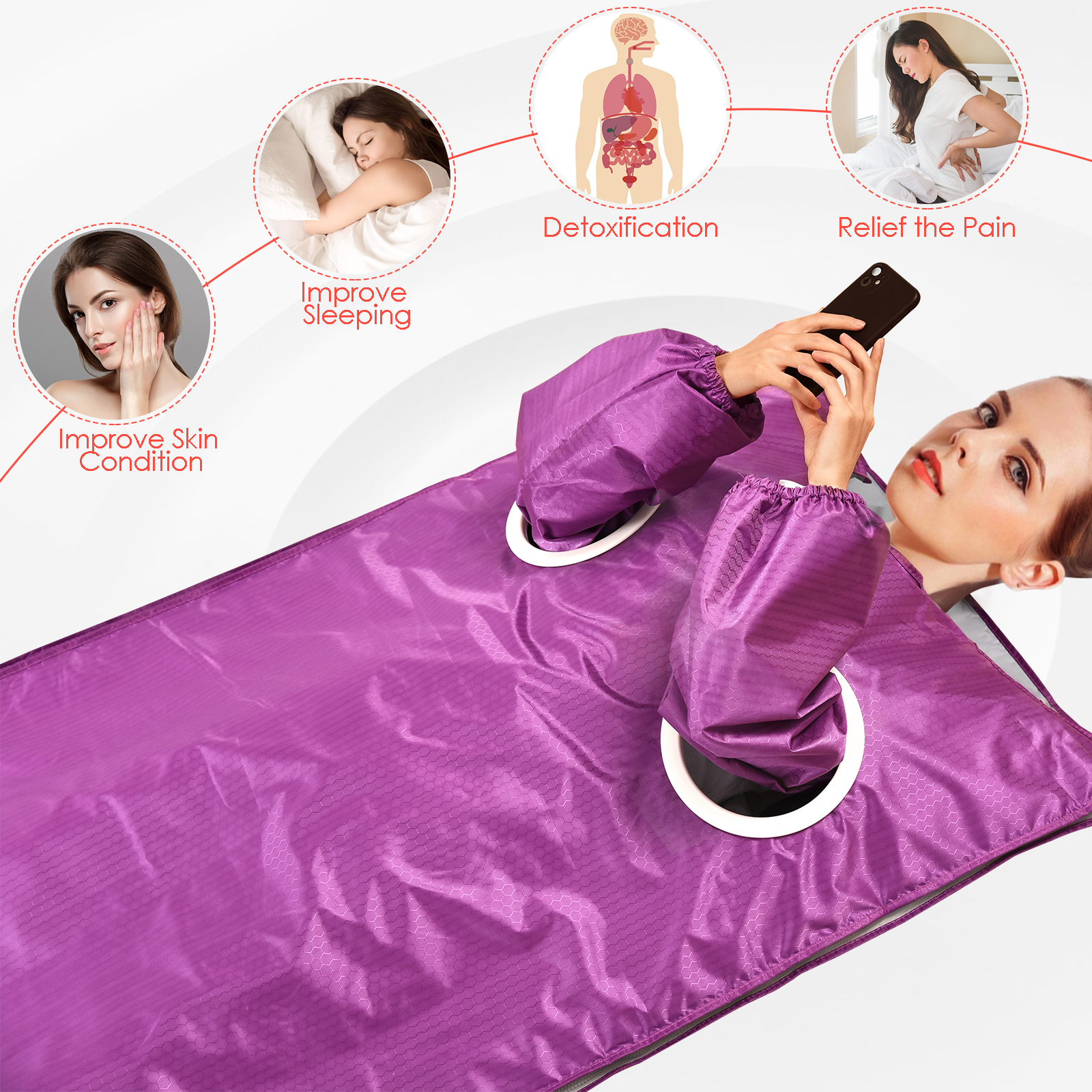 Far Infrared Sauna Blanket Sliming Beauty Electric Blankets Weight Loss Detox Therapy Machine EU/US Plug Blankets