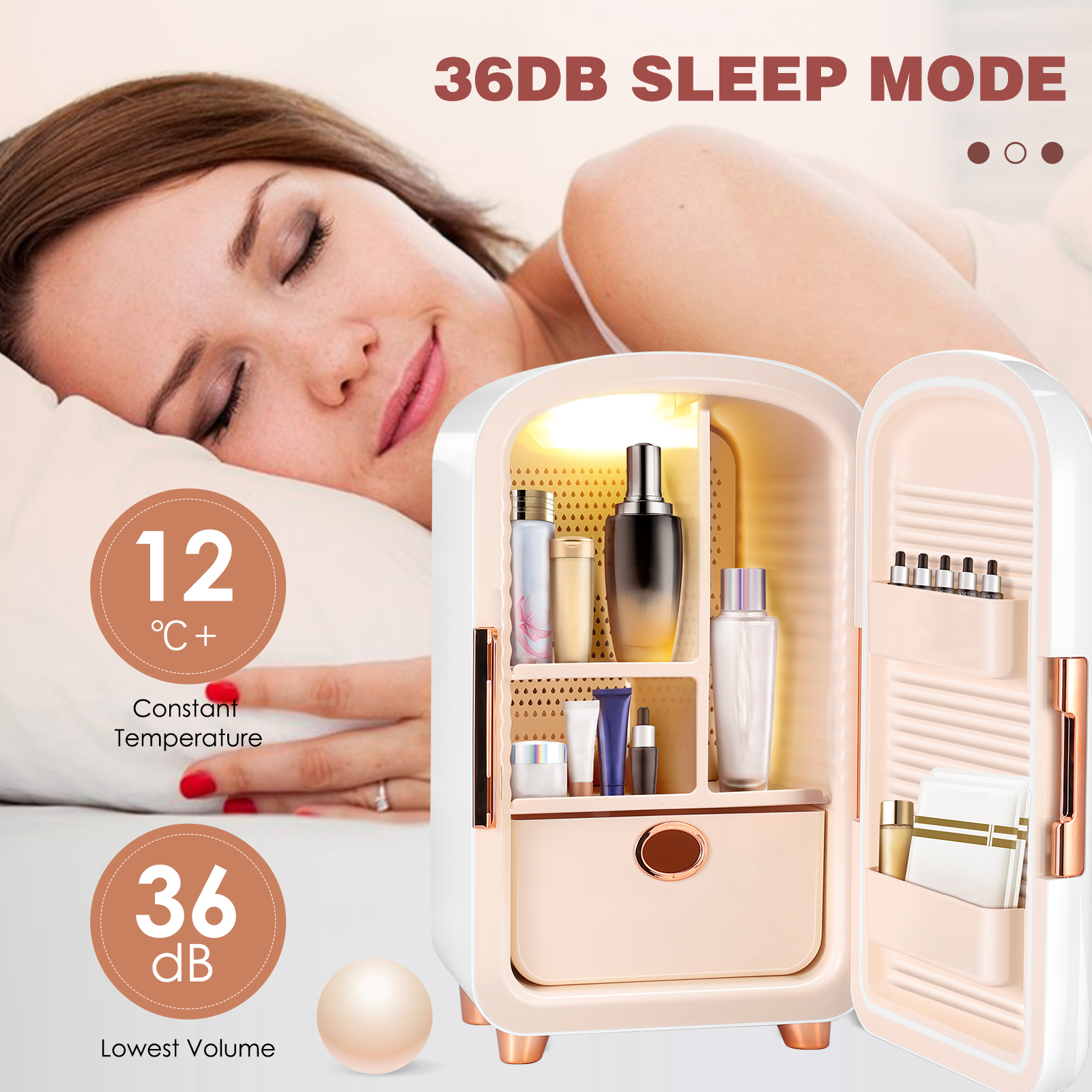 12liter Mini Makeup Fridge Portable Cosmetic Refrigerator Compact Led