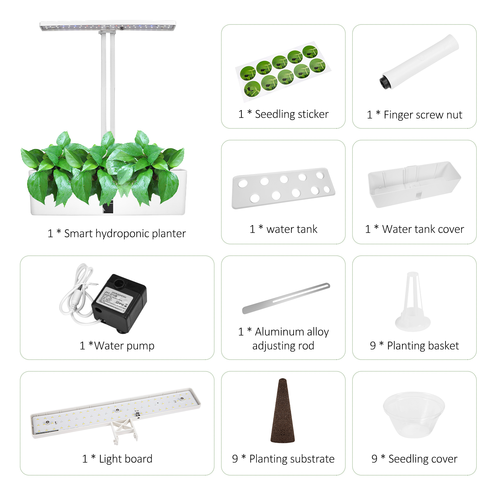 Adjustable LED With Kit For Garden Planter Kitchen Smart Herb Grow Germination System Indoor Growing Hydroponics Growing System