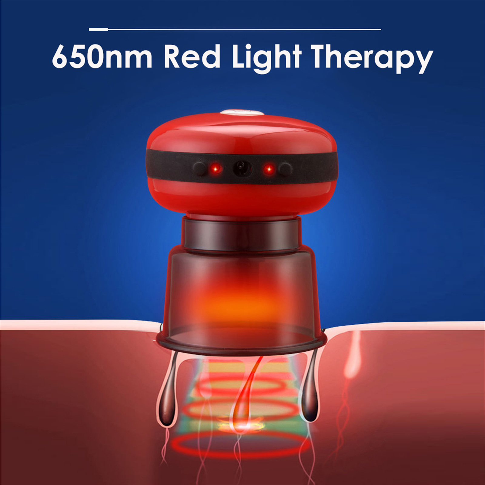 Electric Cupping Therapy Massager With Red Light Therapy Portable Rechargeable Adjustable Cupping Therapy Massage Tool Back Body