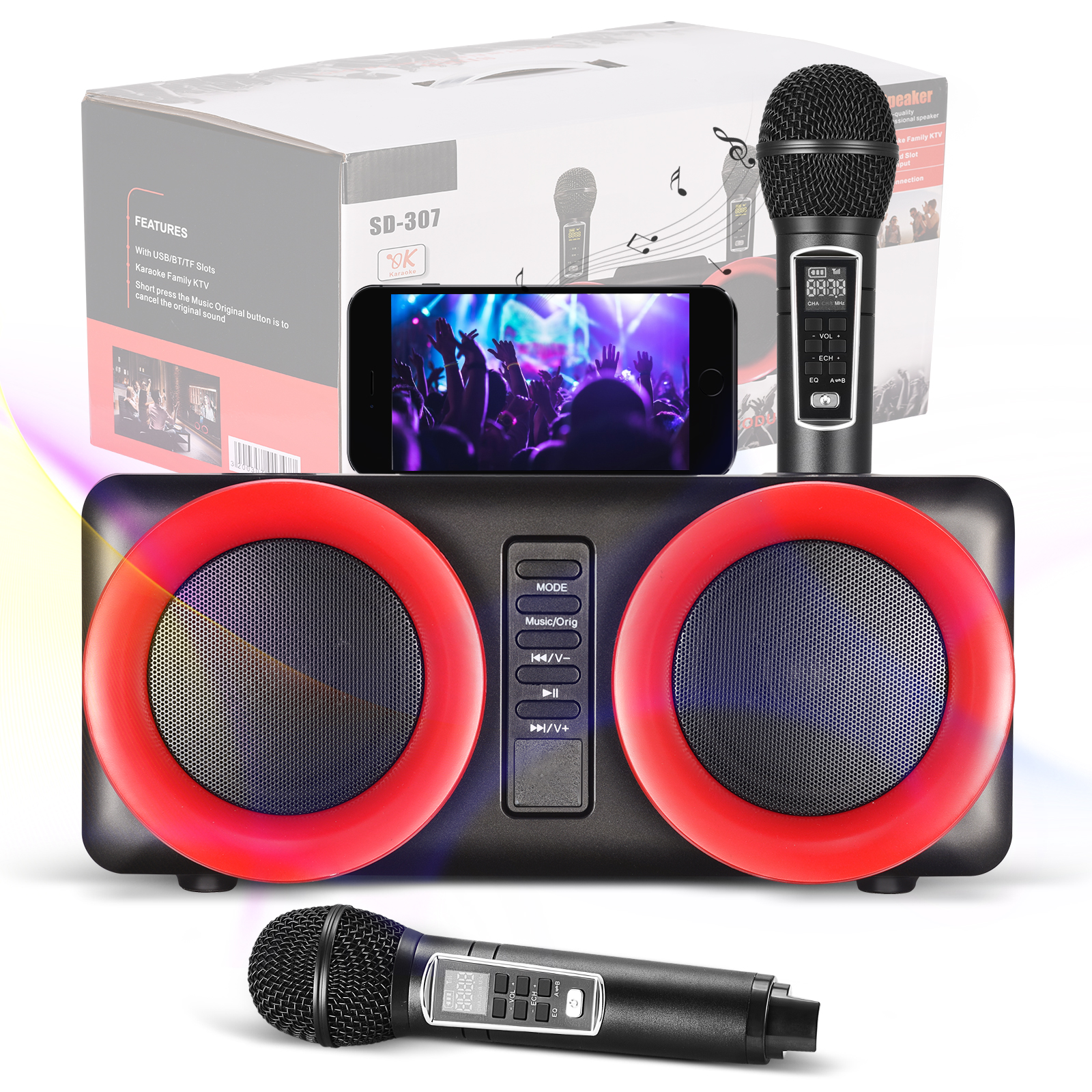 Портативная колонка с караоке и микрофоном. Караоке колонка с микрофоном и Bluetooth.