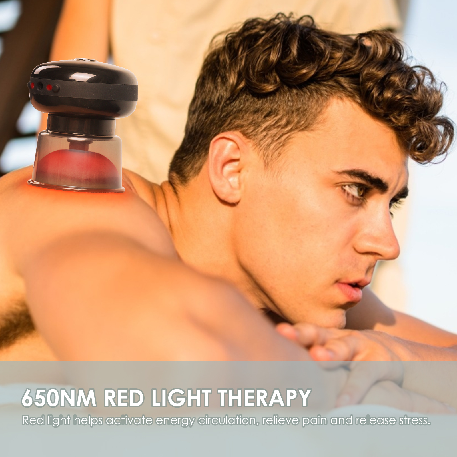 Electric Cupping Therapy Massager with Red Light Therapy Portable Rechargeable Adjustable Cupping Therapy Massage Tool Back Body