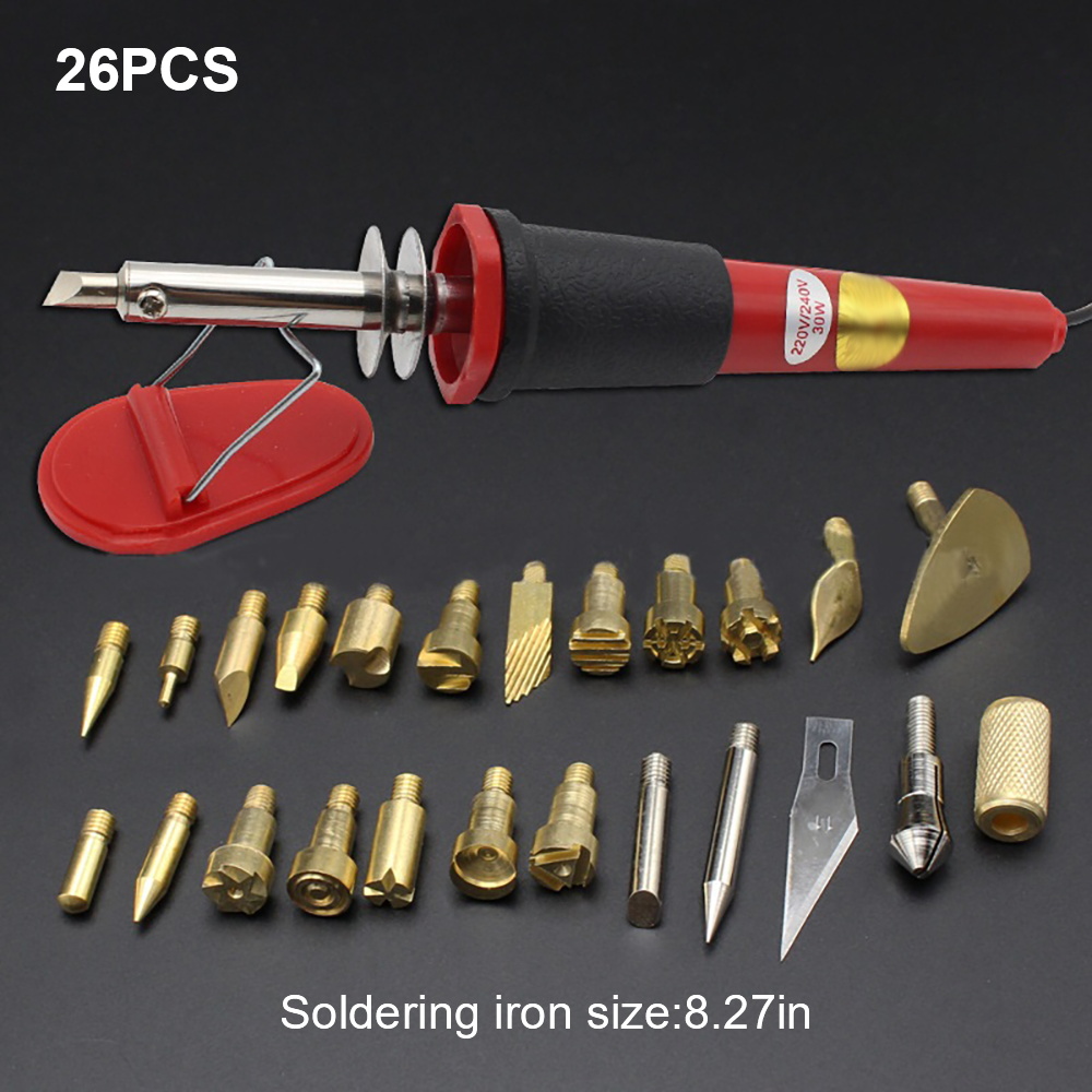 28pcs 80W Adjustable Soldering Iron Wood Burning Pen Set