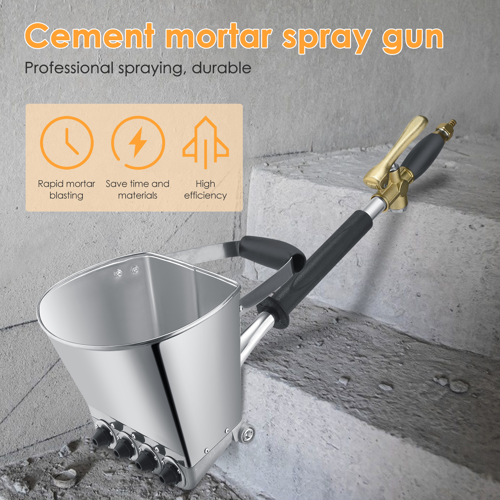 Title 14, Mortar Spray Gun Wall Stucco Shovel Hopper Ladl...