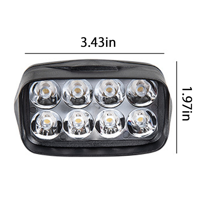 1Pc Motorcycle Car Super Bright 8 LED Light Headlight Spotlights Headlamp