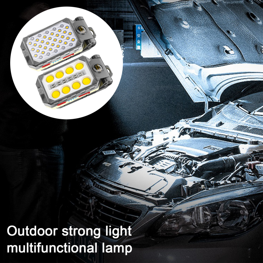 Outdoor Strong Light Multi-function Lighting Super Bright Flashlight Adjustable Waterproof Camping Lantern Magnet Design with Power USB Rechargeable COB Work Light Portable LED Flashlight