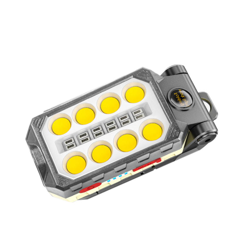 Outdoor Strong Light Multi-function Lighting Super Bright Flashlight Adjustable Waterproof Camping Lantern Magnet Design with Power USB Rechargeable COB Work Light Portable LED Flashlight