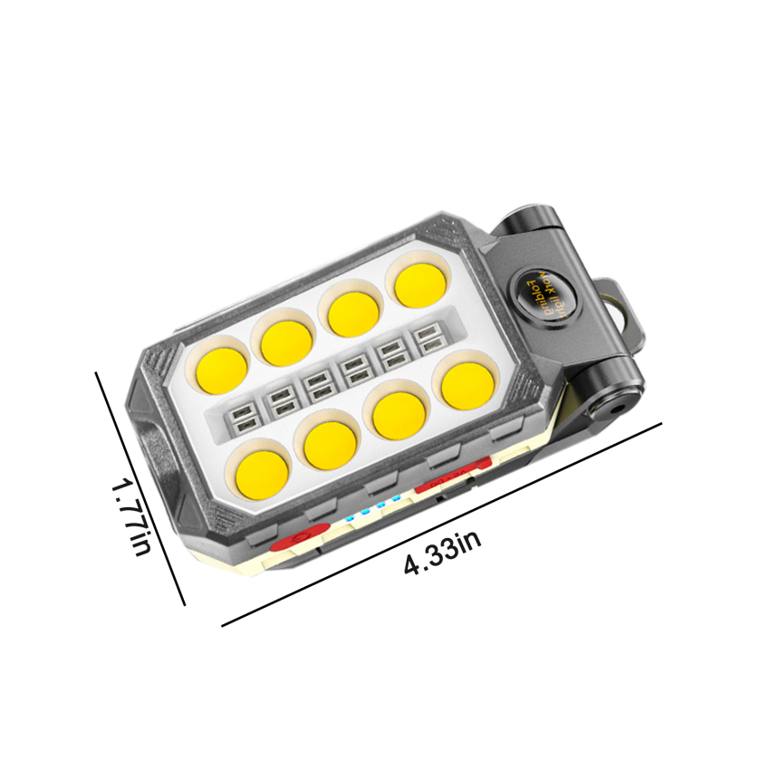 Outdoor Strong Light Multi-function Lighting Super Bright Flashlight Adjustable Waterproof Camping Lantern Magnet Design with Power USB Rechargeable COB Work Light Portable LED Flashlight