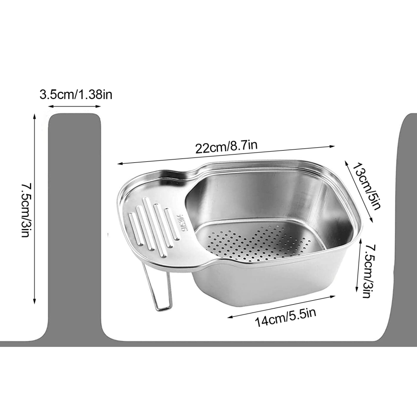 【High Quality+ In Stock】Kitchen Sink Strainer Basket, Multipurpose Corner Sink Strainer Food Catcher Leftovers Garbage Storage, 304Stainless Steel Drain Basket