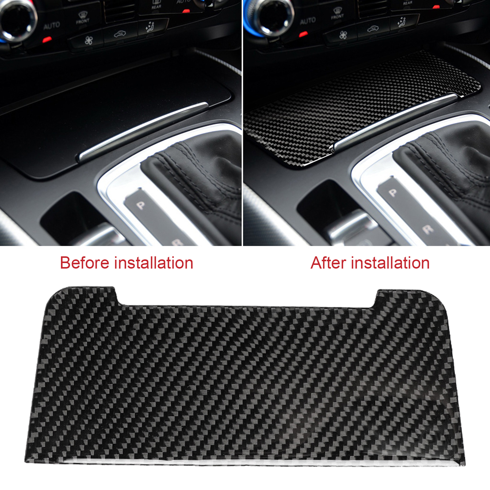 miusani Carbon Fiber Interior Sticker Decoration Trim Cover Decals Compatible with Audi A4 B8 A5 Q5 Accessories RT06 Center Air Outlet AC Vent Frame Type A 
