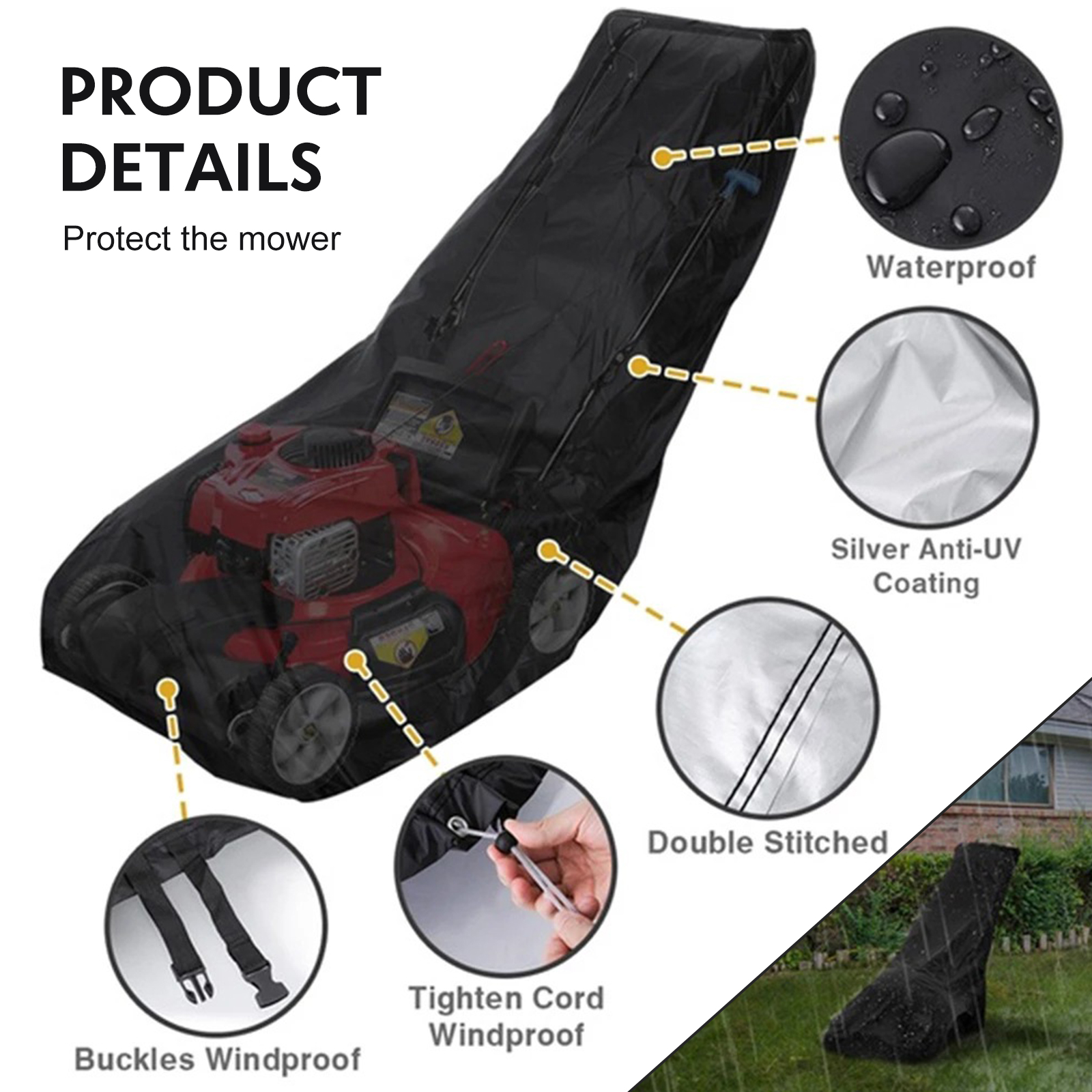 Housse De Protection Pour Tondeuse Robot - Imperméable, Anti-UV, Anti-poussière - Tissu Oxford 420D - Tailles 78x56x36 Cm Et 94x63.5x46 Cm