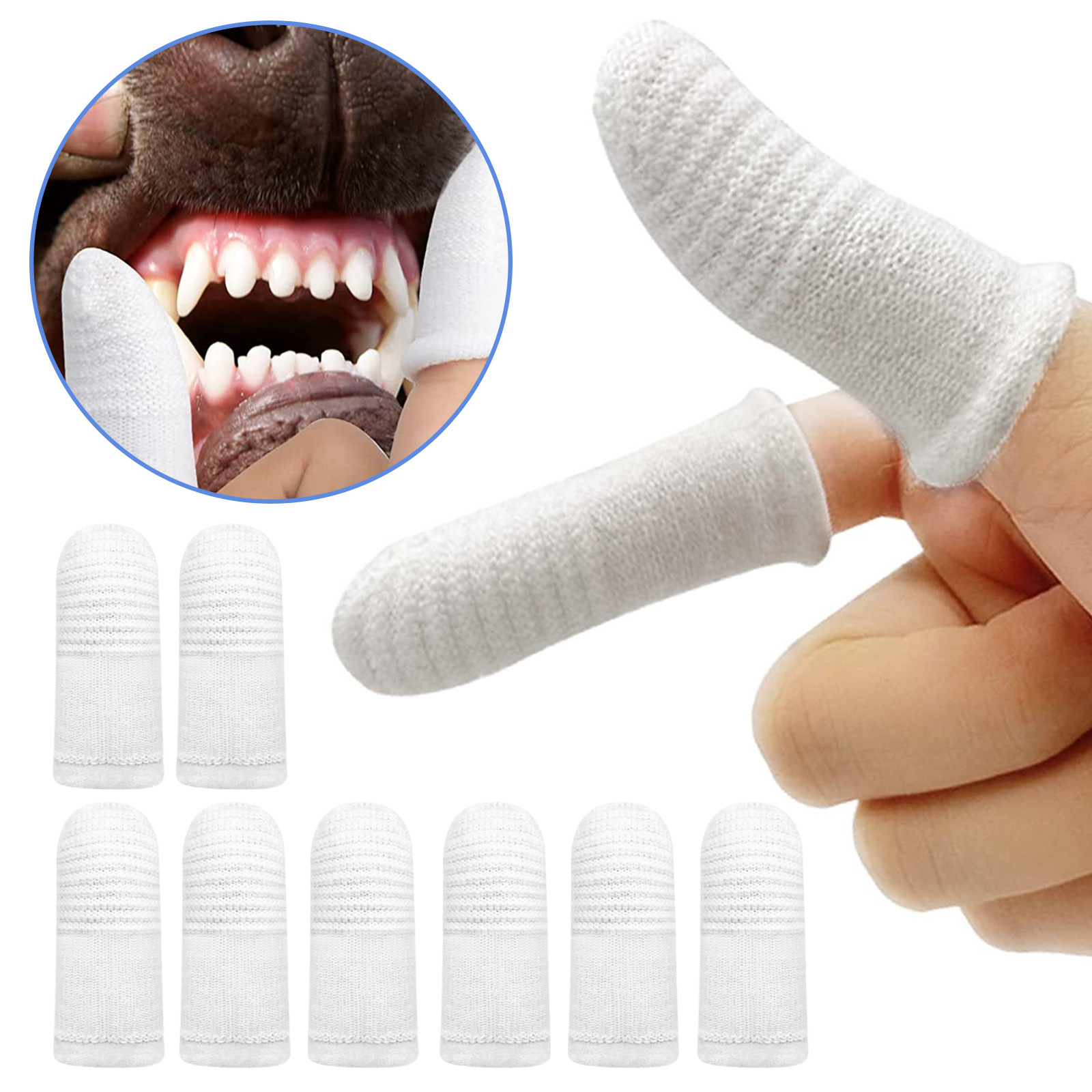 Soft Pet Teeth Brushing Finger Cots | Dog Toothbrush | Oral Cleaning Tool