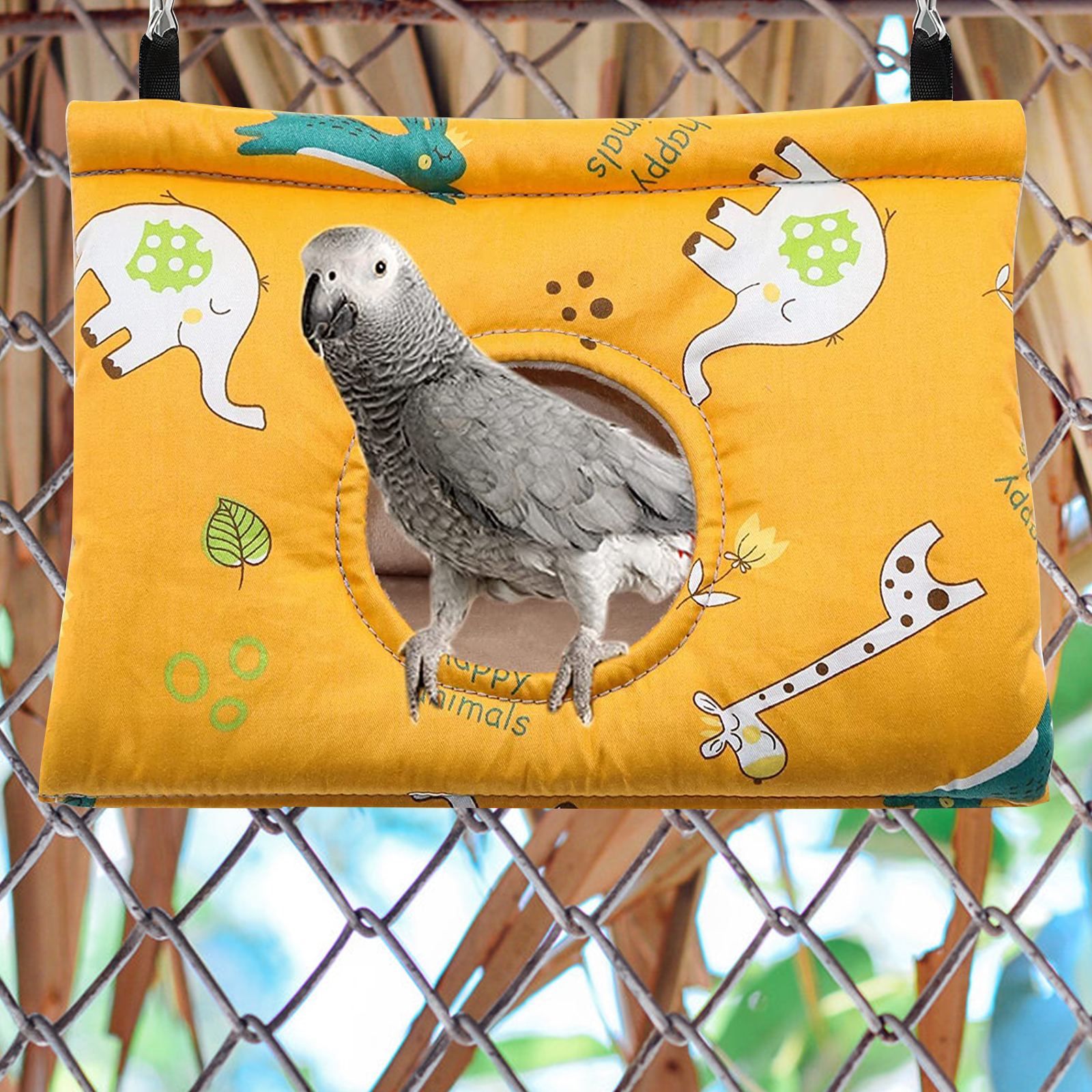 Nid D'Oiseau Perroquet, Cage En Coquille De Noix De Coco Naturelle, Nest Le Nichoir,avec Tapis